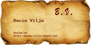 Becze Vilja névjegykártya
